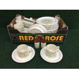 A box of Hornsea dinner ware and a part Denby dinner service