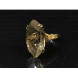 A 9ct gold and citrine ring