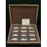 The Birmingham Mint, Royal Palaces, A collection of 12 sterling silver ingots,