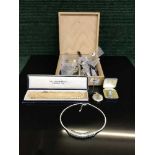 A box of costume jewellery including silver items, Oris pocket watch, Accurist wrist watch, pearls,