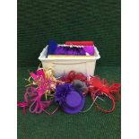 Two boxes of Lady's purses and fascinators