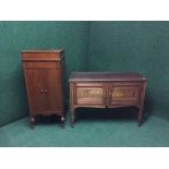 A mahogany gramophone cabinet and an Edwardian wash stand