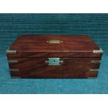 A Victorian mahogany brass bound writing box