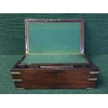 A Victorian mahogany brass bound writing box