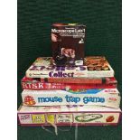 A large quantity of assorted vintage board games, jigsaws, Jaguar XJS modeling kit,