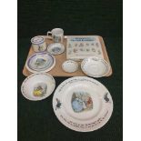 A tray of ten pieces of Wedgwood Peter Rabbit china