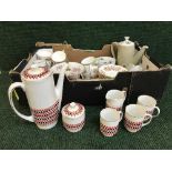 A box of Colclough bone china tea set, Polish coffee set,