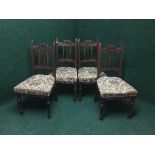 A set of four Edwardian dining chairs