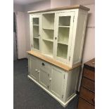 A contemporary painted kitchen dresser with glazed top