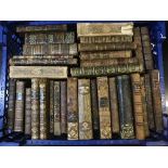 Thirty two antiquarian volumes : Alfred de Musset, Byron, Don Quixote, The Amulet, Virgil,