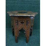 An Eastern inlaid octagonal occasional table