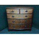 A Regency mahogany bow-fronted five drawer chest