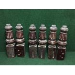 Six mahogany snooker table legs