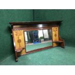 An inlaid mahogany overmantel mirror