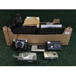 A box of assorted video cameras, cameras - boxed Brownies, Coronette,