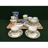 A tray of Wedgwood Santa Clara tea service and four pieces of Wedgwood Jasper ware