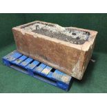 A large stone-glazed watering trough by J. Jameson & Son, Corbridge, approx 120 cm x 60 cm.