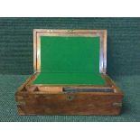 A Victorian walnut brass bound writing box