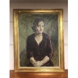 Continental school : Portrait of a lady, indistinctly signed,