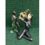 Two bronze figures - female nudes