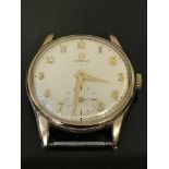 A Gents 9ct Gold Omega Wristwatch, circa 1960's, dial with Arabic numerals and subsidiary seconds,