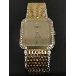 A fine lady's 18ct gold and diamond set Longines wristwatch, quartz movement,