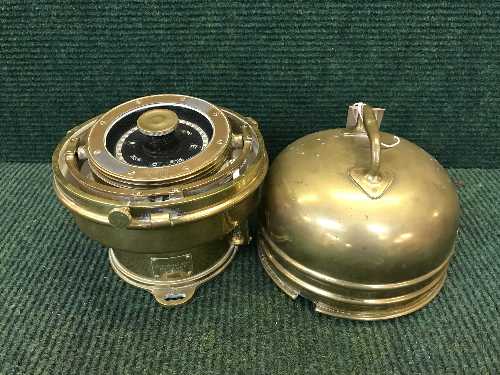 An early twentieth century brass ships military compass, numbered R/88/SIS/2,