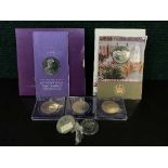 A Golden Jubilee commemorative coin, a 2002 commemorative £5, 1926-2006 £5 coin,