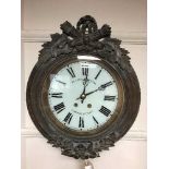 An early twentieth century carved time piece, the dial named Potter & Desbois, London & Paris,