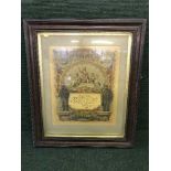 A late nineteenth century framed Amalgamated Society Railway Servants certificate