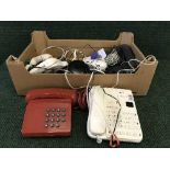 A box of British telecom tribune telephones,