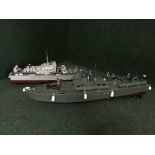 Two plastic remote controlled models - Navy battle cruisers