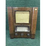 An early twentieth century walnut cased valve radio