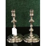 A pair of George II silver candlesticks, William Williams I, London 1744, 30.