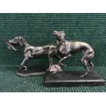 Two cast metal figures - Whippet and Retriever