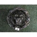 A cast metal Lion mask door knocker