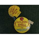 Two cast metal wall plaques - Golden shell