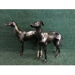 Two cast metal figures - Greyhounds