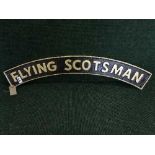 A cast metal plaque - Flying Scotsman