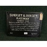 A cast metal Somerset and Dorset railway company rule