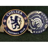 Two cast metal wall plaques - Chelsea football club