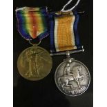 A First World War pair comprising British War Medal and Victory Medal, named to 26821.2. A.M.