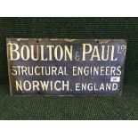 An enamel sign, Boulton & Paul Ltd.