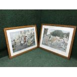 Two oak framed prints