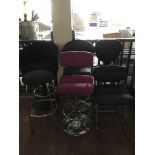 Five assorted bar chairs and a bar stool