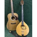 A guitar and a mandolin
