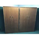 A three piece teak bedroom suite