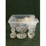 Three boxes of glass bowls, crystal,