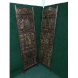 A pair of Eastern carved shutter doors