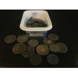 A quantity of Georgian and later coins, pennies,